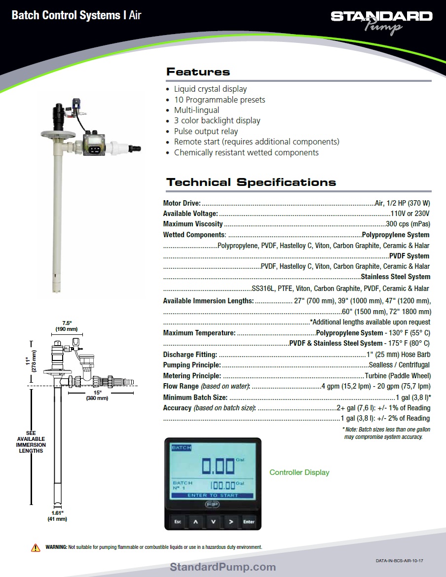 Máy bơm hóa chất thùng phuy Standard Pump